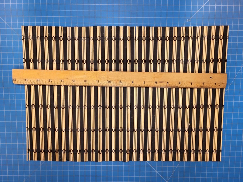Natural Bamboo Matchstick Blind Window Shade Black Striped Small Mat 18x12 Inch gallery
