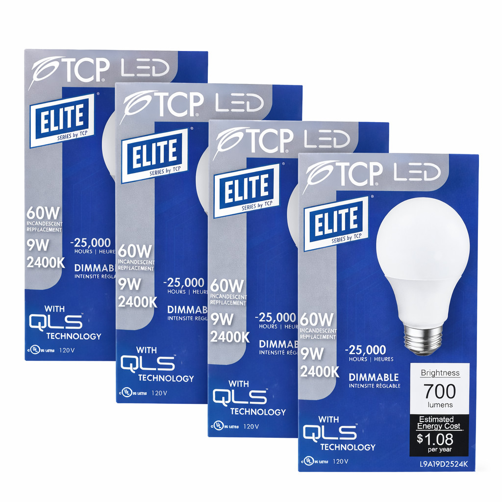 TCP LED A19 Bulb 9W 60W Replacement 2400K Warm Light Dimmable 700 Lumens 4PACKS gallery
