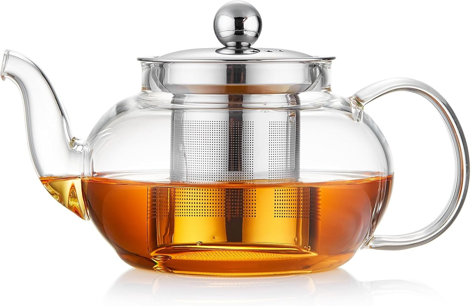 Borosilicate Glass Teapot 20 oz with Removable Infuser - Clear Tea Pot gallery