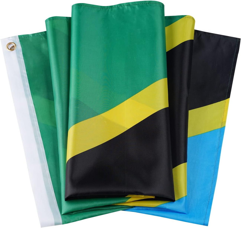 DANF Tanzania Flag 3X5 Ft Thick Polyester, Fade Resistant, Brass Grommets, Canva gallery