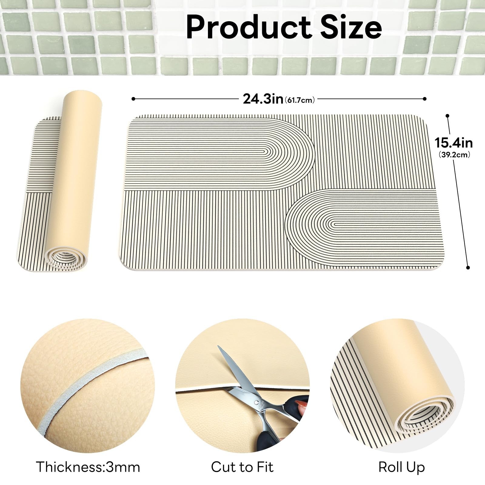 24.3''×15.4'' Coffee Mat - Dish Drying Mat, Water-Absorbent and Stain-Resista... gallery