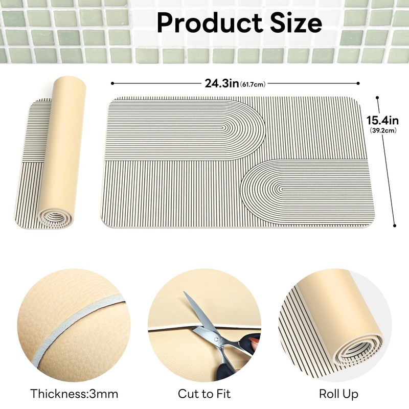 24.3''×15.4'' Coffee Mat - Dish Drying Mat, Water-Absorbent and Stain-Resista... gallery