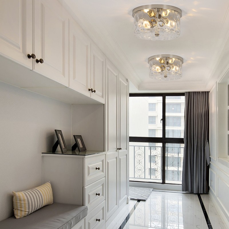 Modern Gold Semi Flush Mount Ceiling Light 12inch for Kitchen Hallway Bedroom gallery