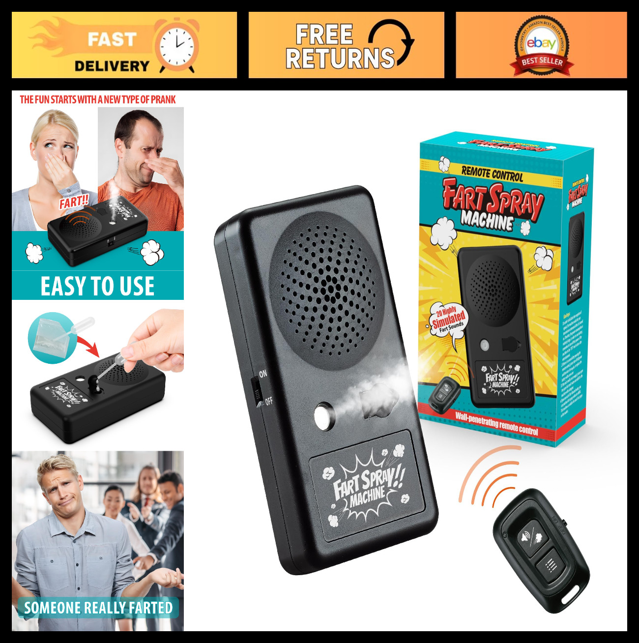 Remote Control Fart Machine - 20 Realistic Sounds, Funny Gag Gift for Parties, O gallery