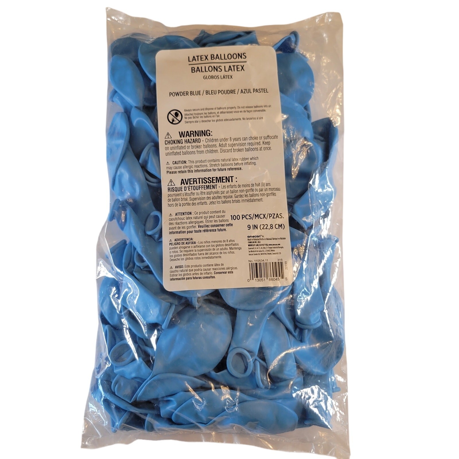 9” Powder Blue Latex Balloons 100ct – Party Decoration & Events Birthday Wedding gallery