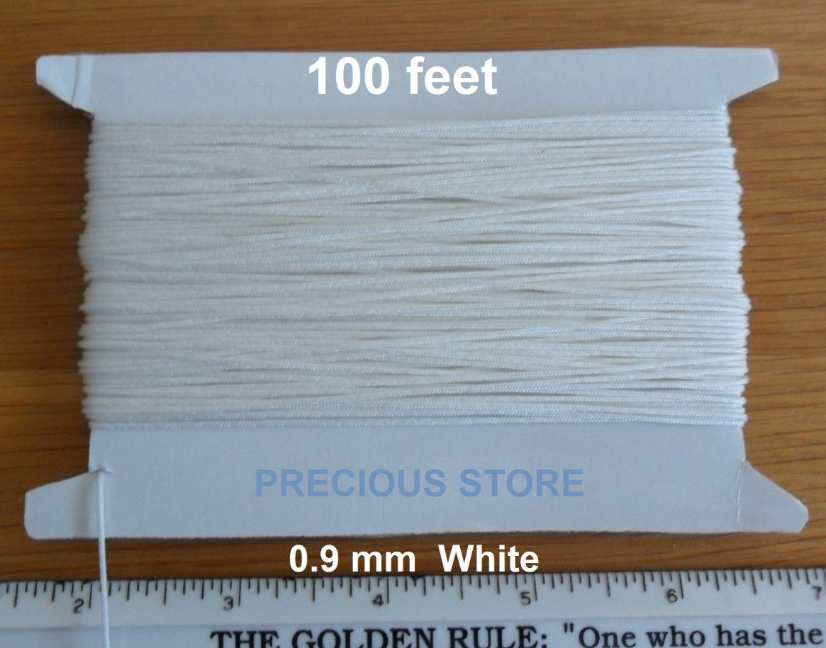 100 Feet 0.9 mm White Lift Pull String Cord For Shades, Honeycomb, Window Blinds gallery