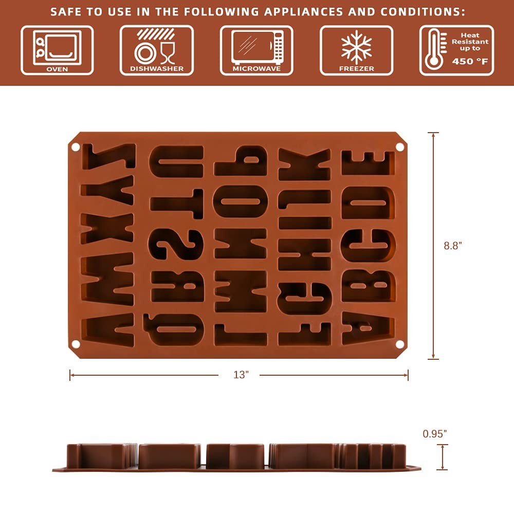 2pcs Large Silicone Alphabet Molds for Crayon, Cake Decorating & Baking Tools gallery