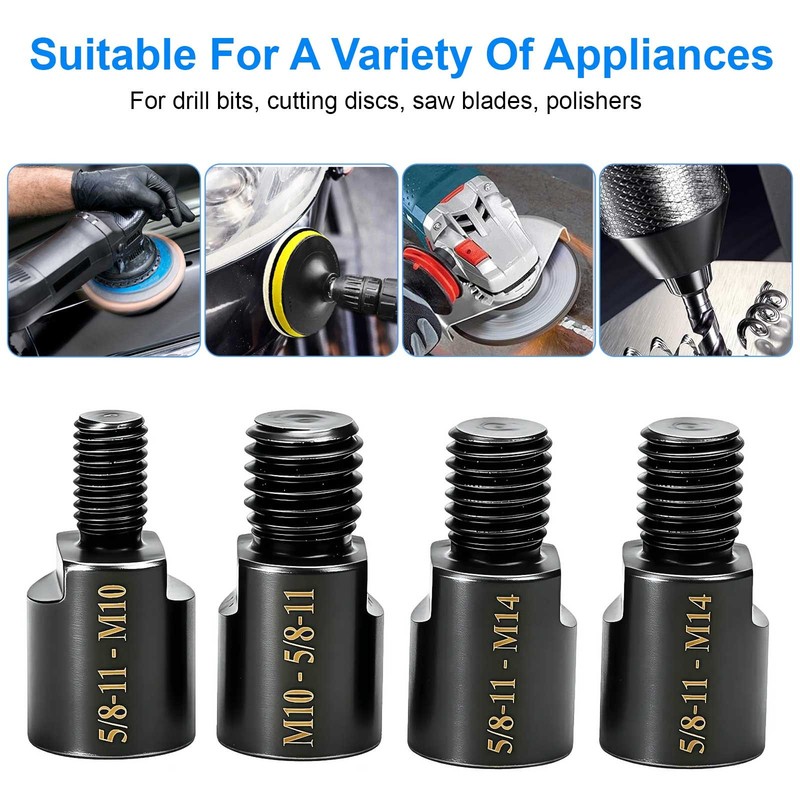 4Pcs Angle Grinder Converter Adapter 5/8inch-11 Female to M10/M14 Male Adapte gallery