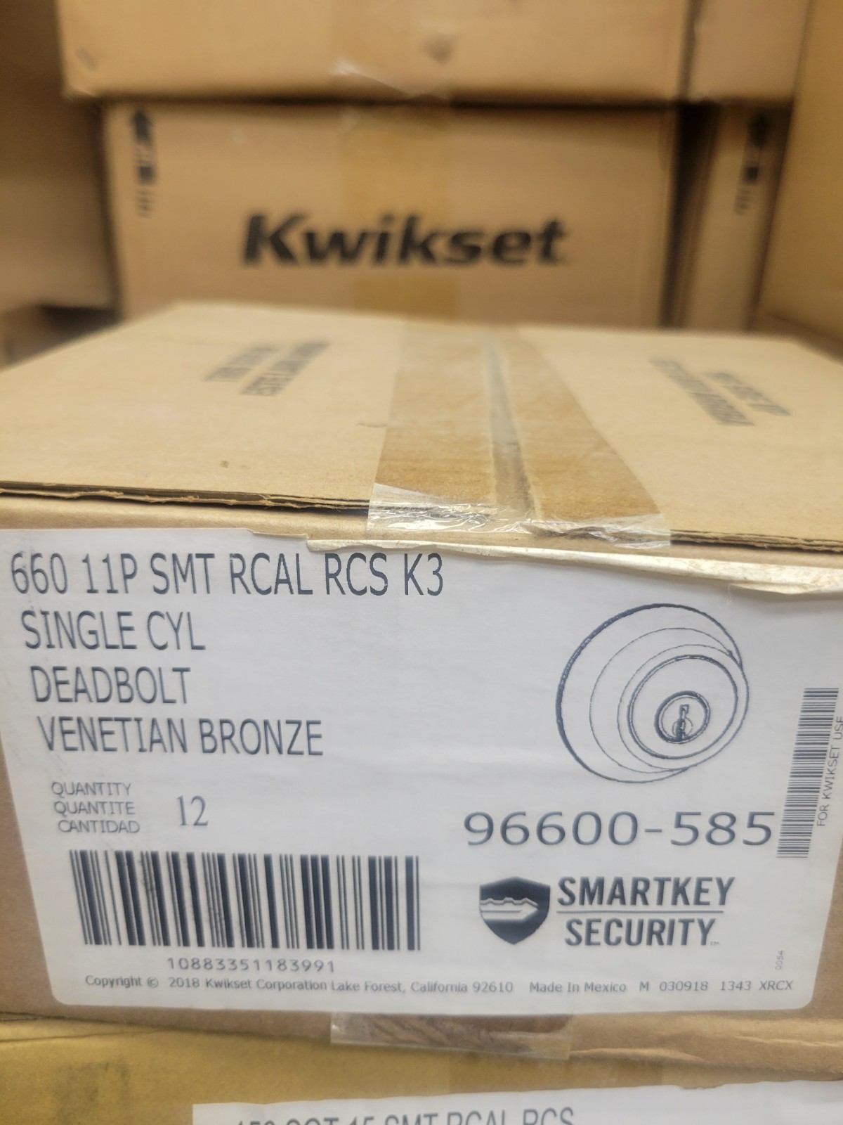 1 Kwikset Deadbolt Ven. Bronze 660 11P SMT RCAL RCS K3 96600-585 gallery