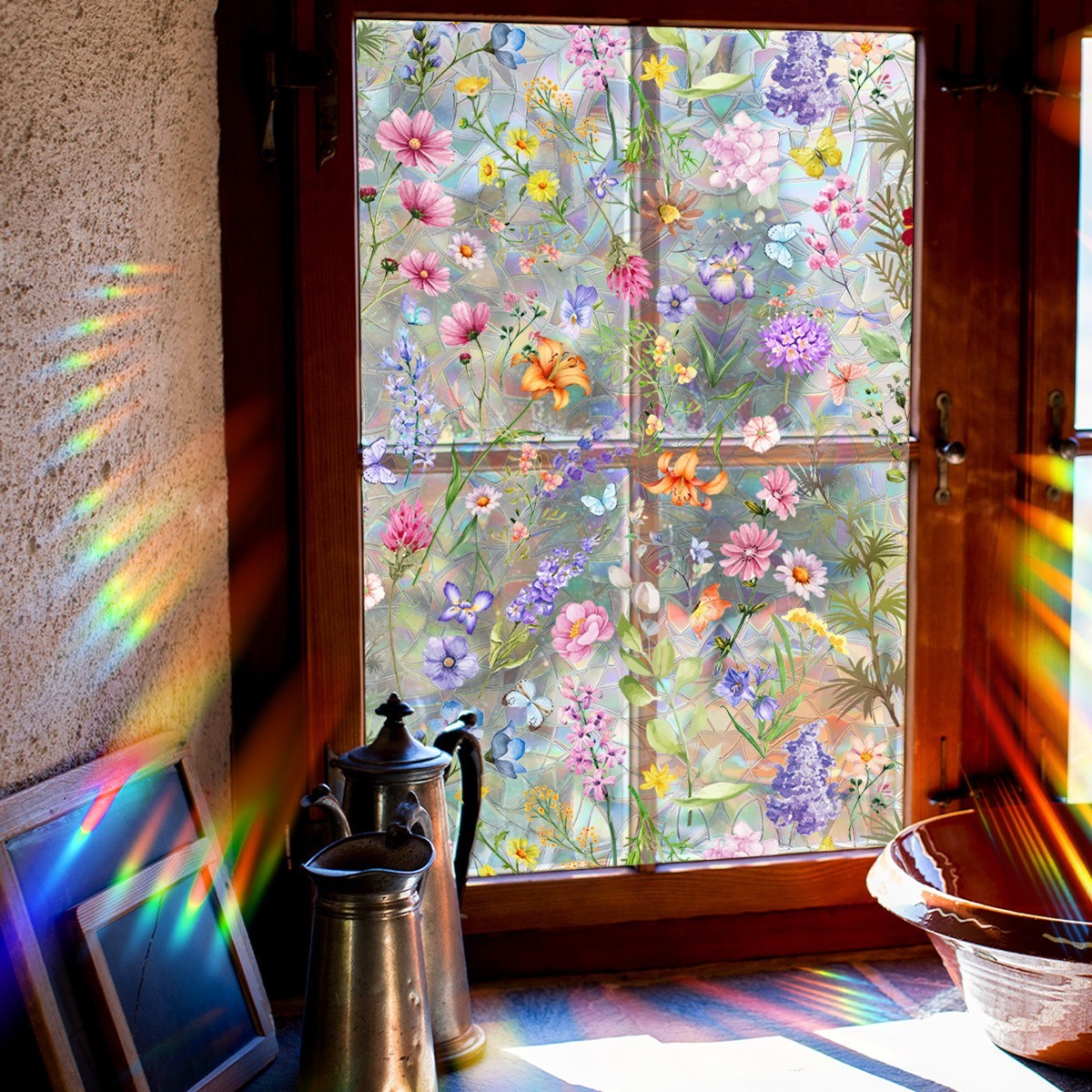 17.72 x 39.37 in Daisy Pattern Window Film for Glass Doors and Mirrors gallery