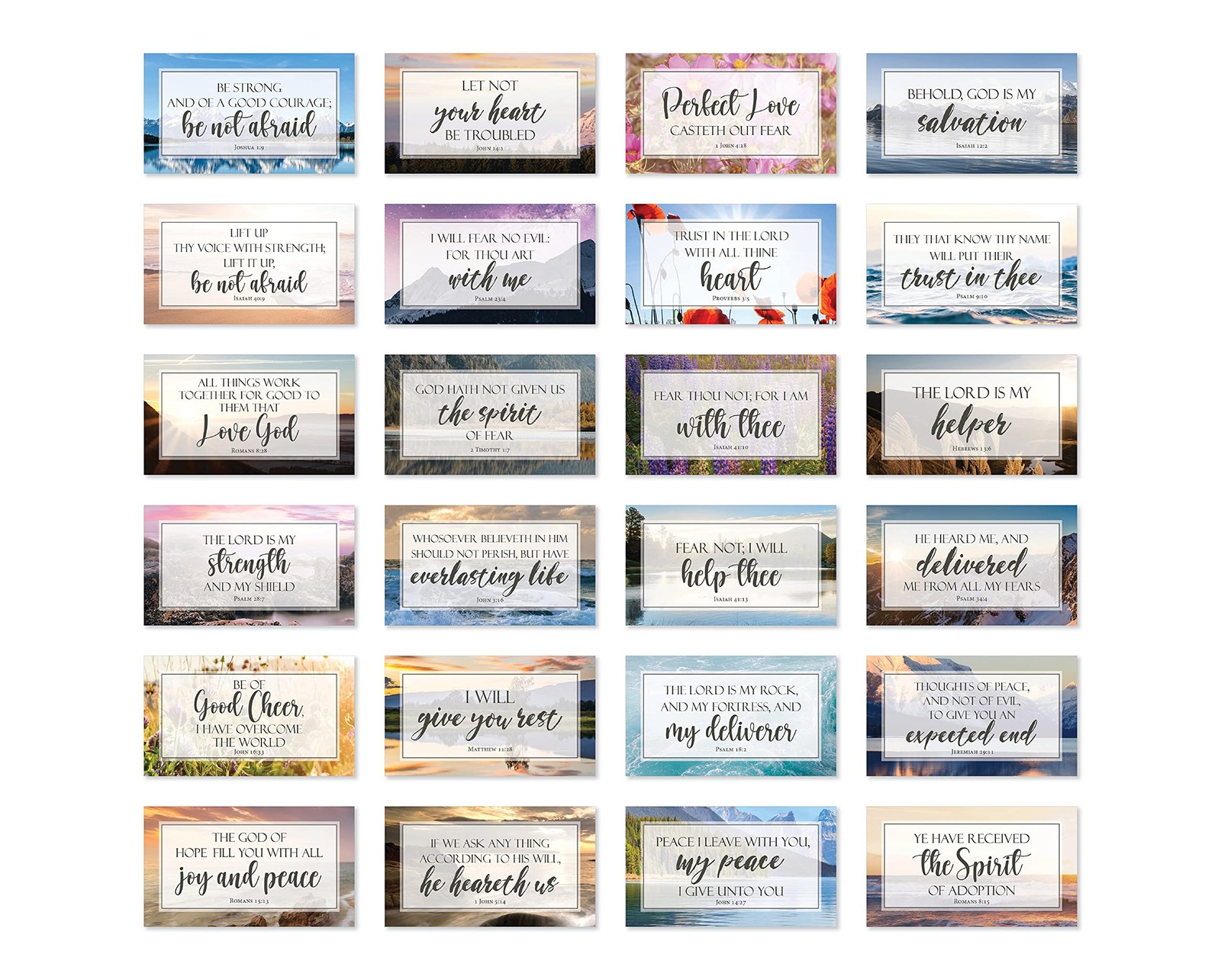 JBH Creations Be Not Afraid Bible Verse Cards with Full Scripture - Pack of 48 gallery