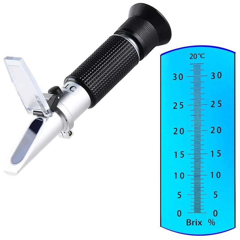 Portable 0~32% Brix Wort Refractometer Fruit Juice Beer Wine Sugar Test Meter gallery