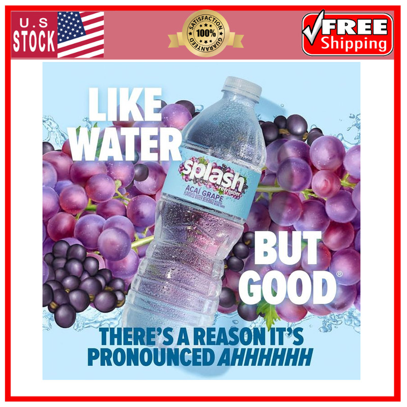 Splash Refresher Acai Grape Flavored Water, 16.9 Fl Oz, Plastic Bottle Pack of 6 gallery