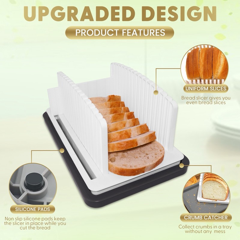 SliceElite Bread Slicer Guide With Bonus Bread Knife gallery