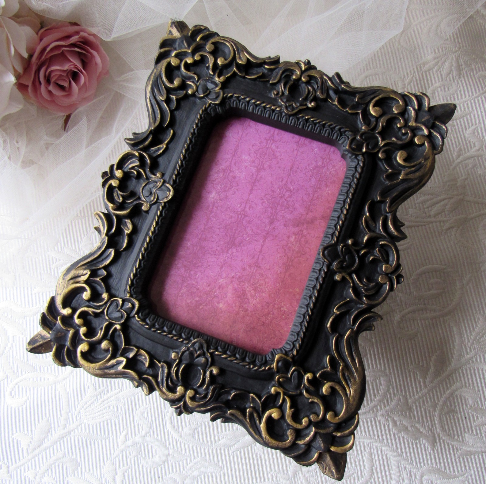 4x6 Ornate Black & Gold tabletop frame,event Decor,Baroque,Rococo,Victorian,Goth gallery