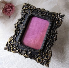4×6 Ornate Black & Gold tabletop frame,event Decor,Baroque,Rococo,Victorian,Goth