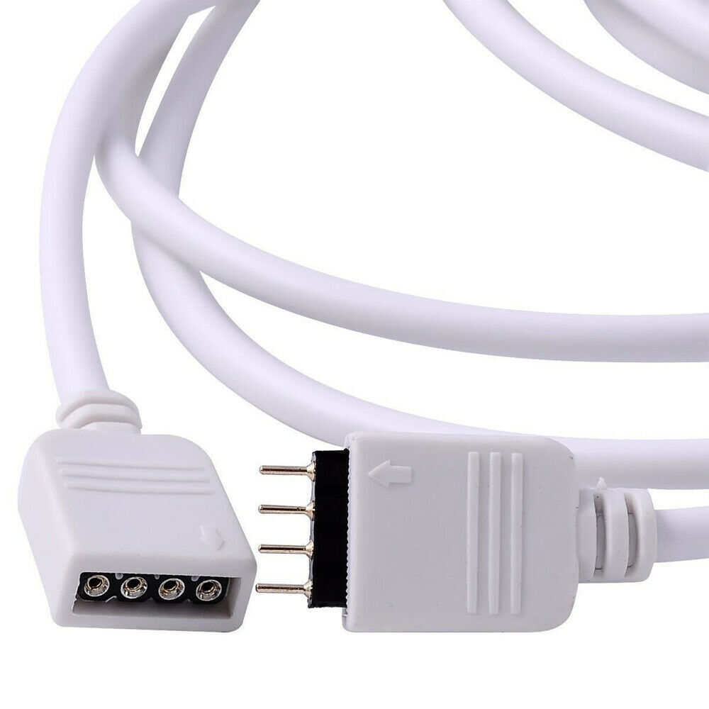 8ft RGB Extension Cable Wire SMD 5050 LED Strip Light Roll Connector 4-Pin White gallery