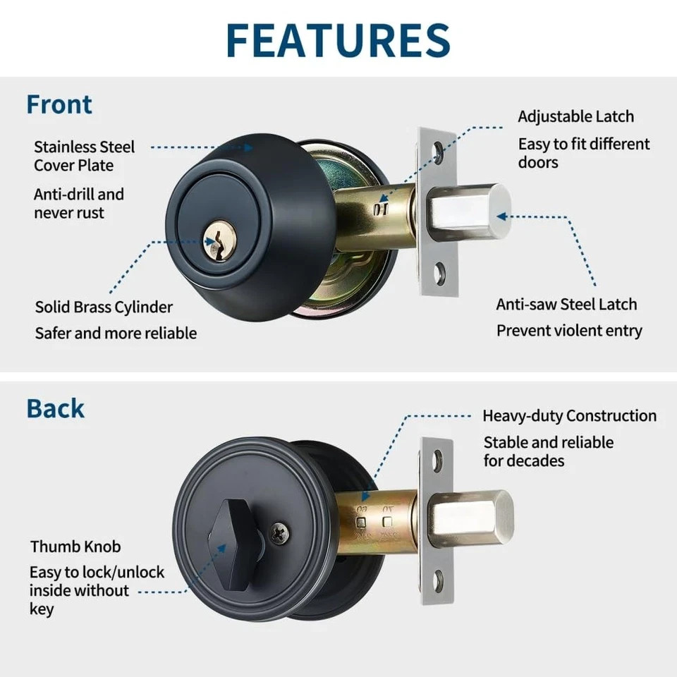 Forliggio All-New Deadbolt Door Lock Set, ANSI/BHMA Grade 3 Enhanced Security... gallery