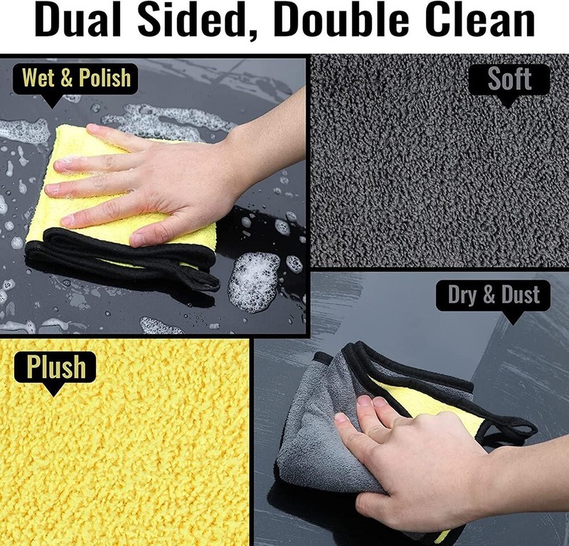 4x Microfiber Cleaning Cloth Extra Thick Rag Car Wash Polishing Detailing Towel gallery