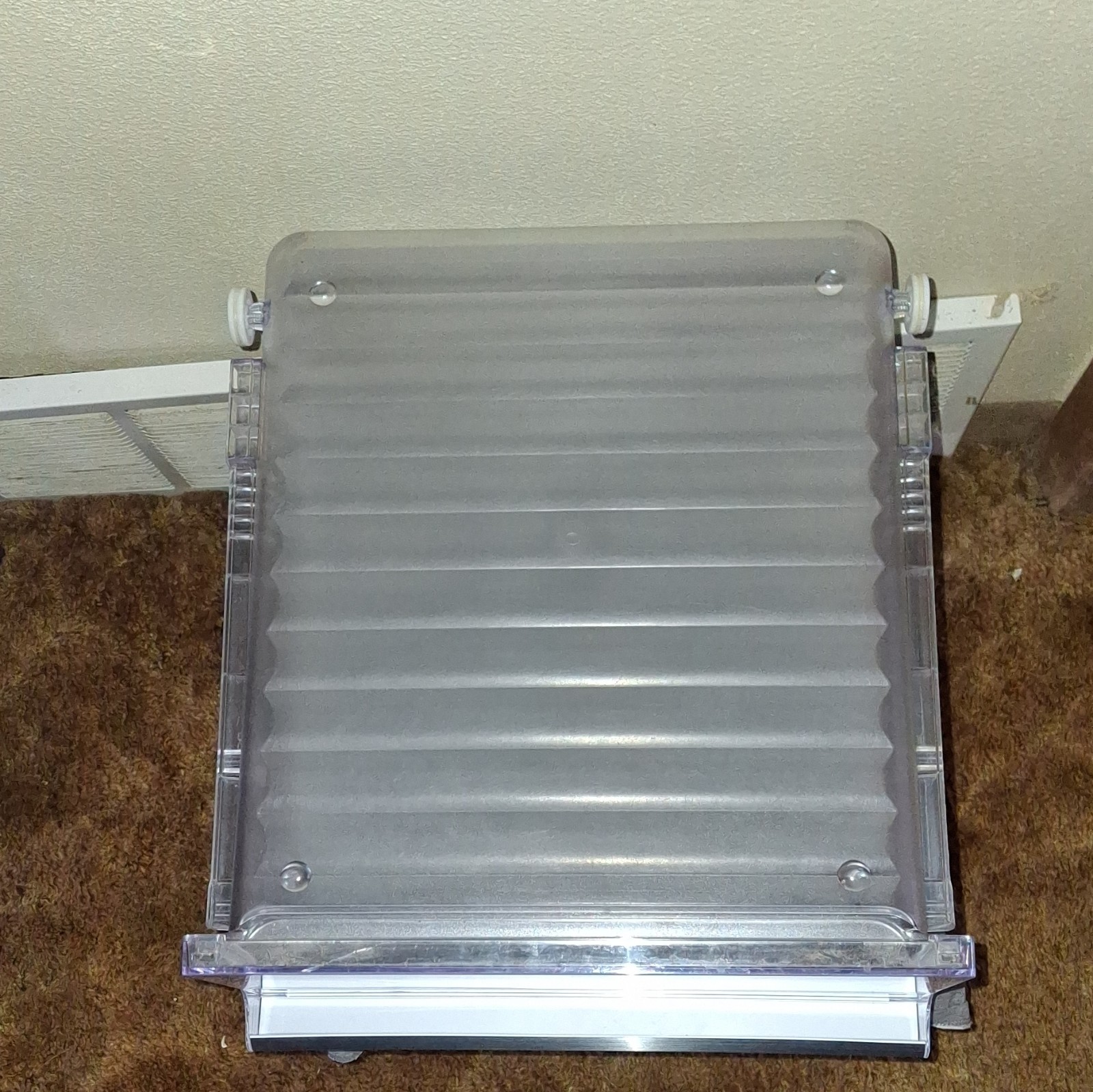 Used Clear Plastic Refrigerator Crisper Drawer Bin Replacement Part gallery