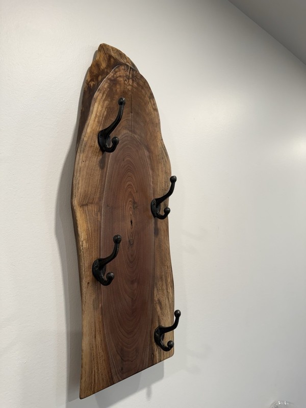 Live Edge Walnut Coat Rack Rustic Wall Mounted gallery