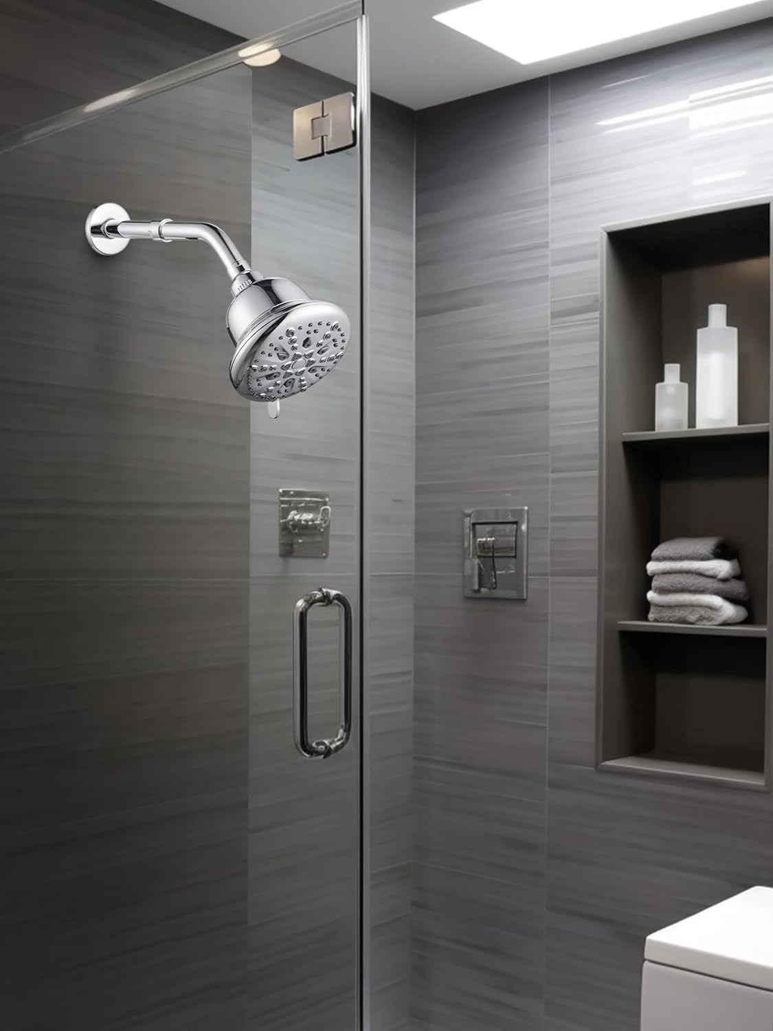 Adjustable Shower Head Extension Arm 6 Inch Stainless Steel Wall Pipe Chrome gallery