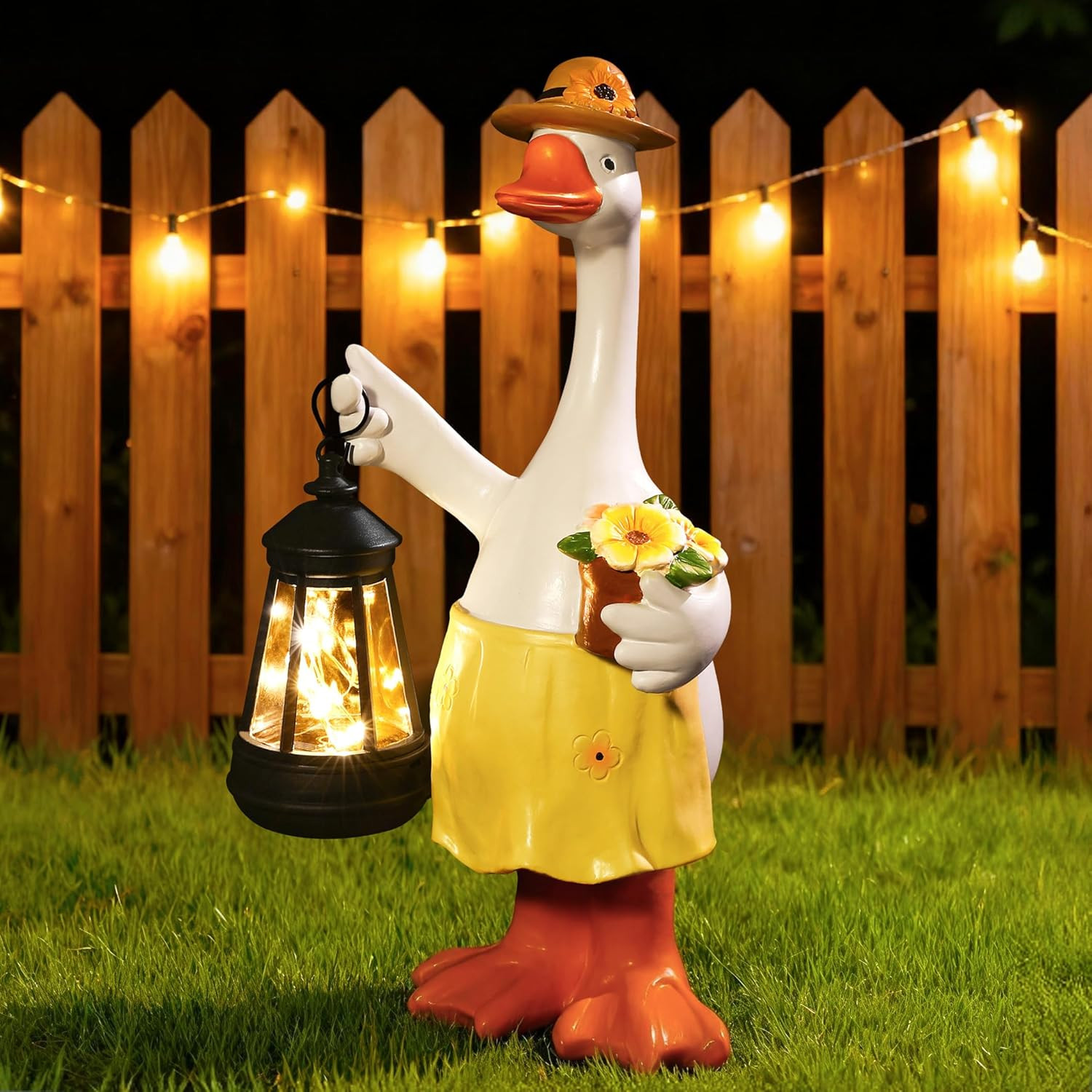 Porch Goose Garden Statue Goose Statues Front Porch Lawn Home Goose With Flower gallery