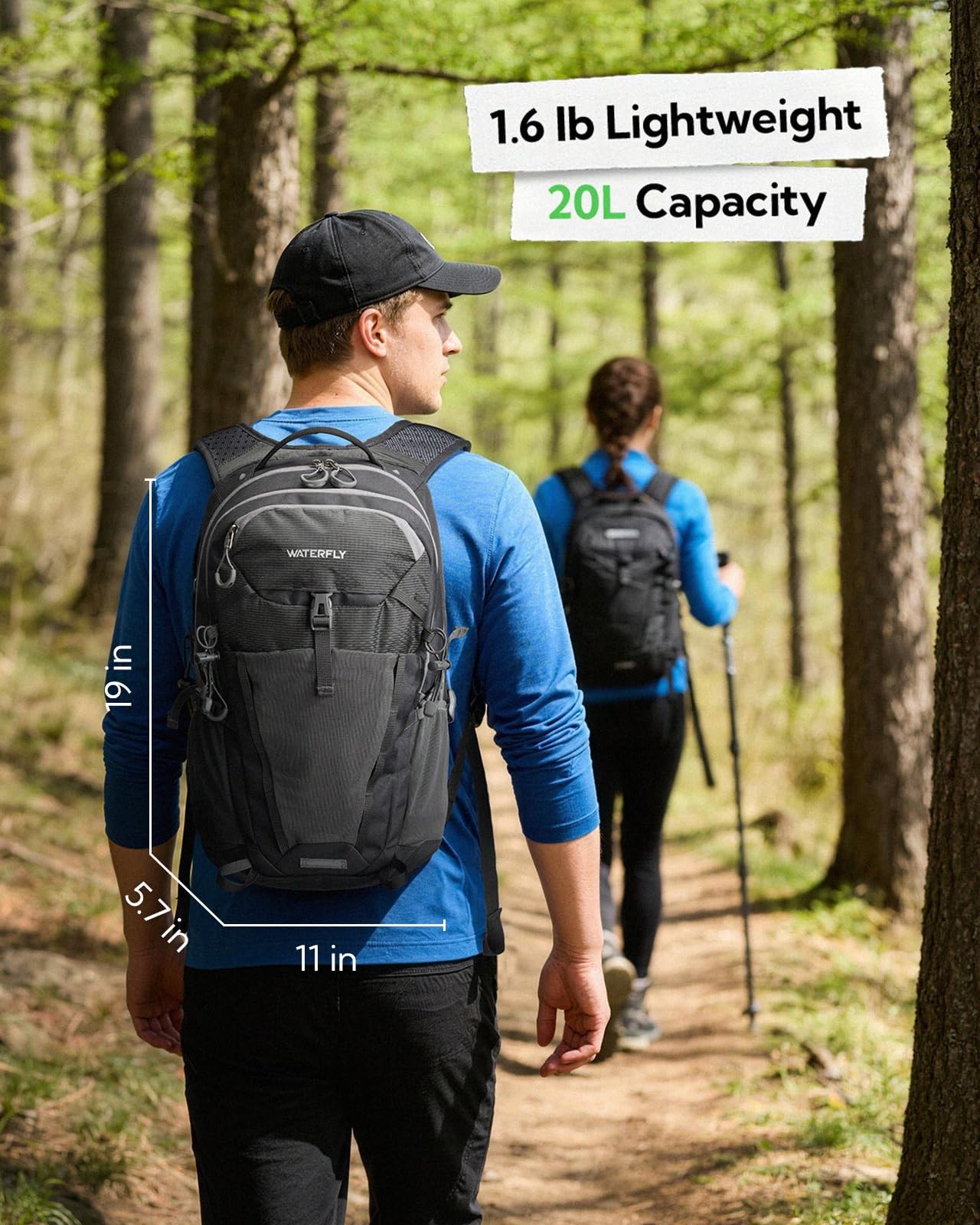 Small Lightweight Hiking Backpack: 20L Outdoor Daypack with Pocket, Hydration... 3