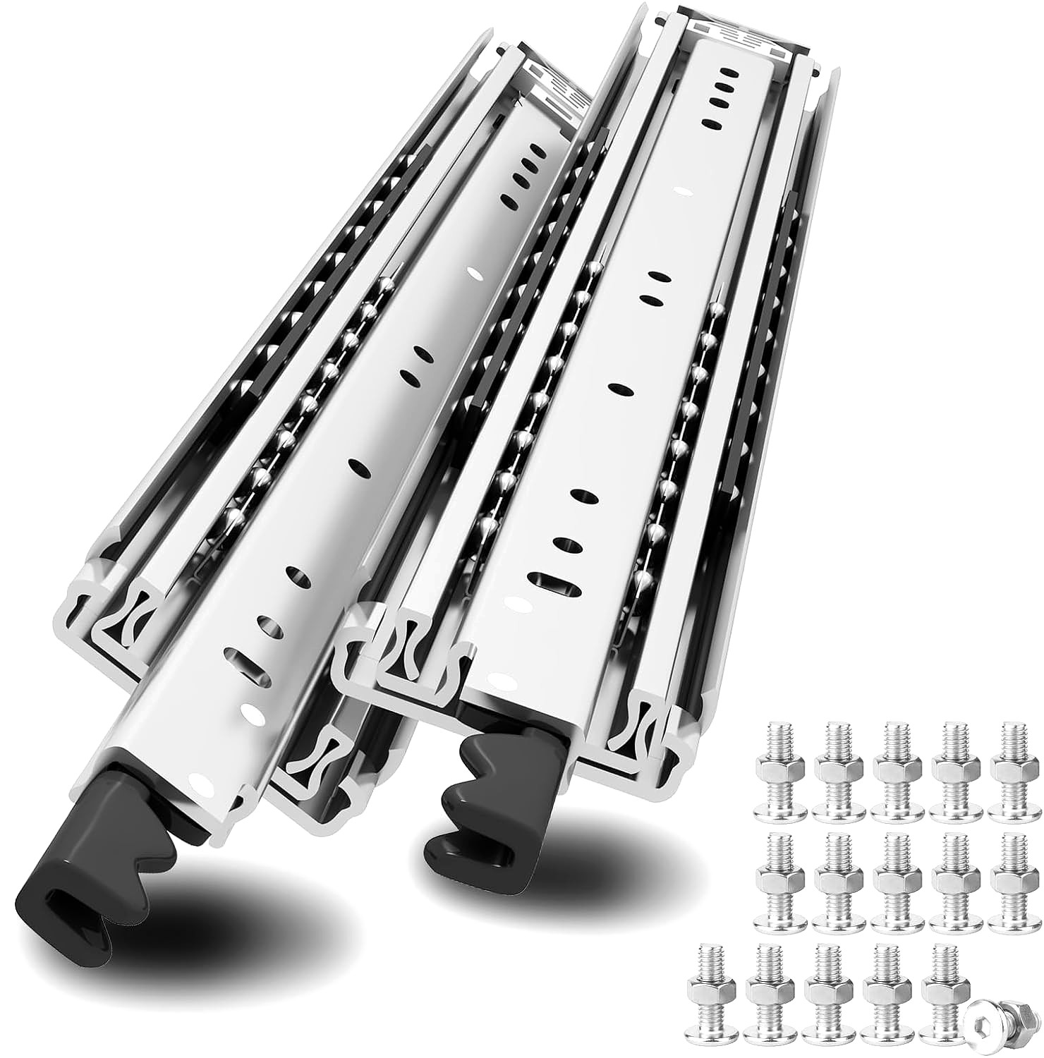 40" Heavy Duty Drawer Slides with Lock XD2576 Full Extension, Detachable Rail gallery