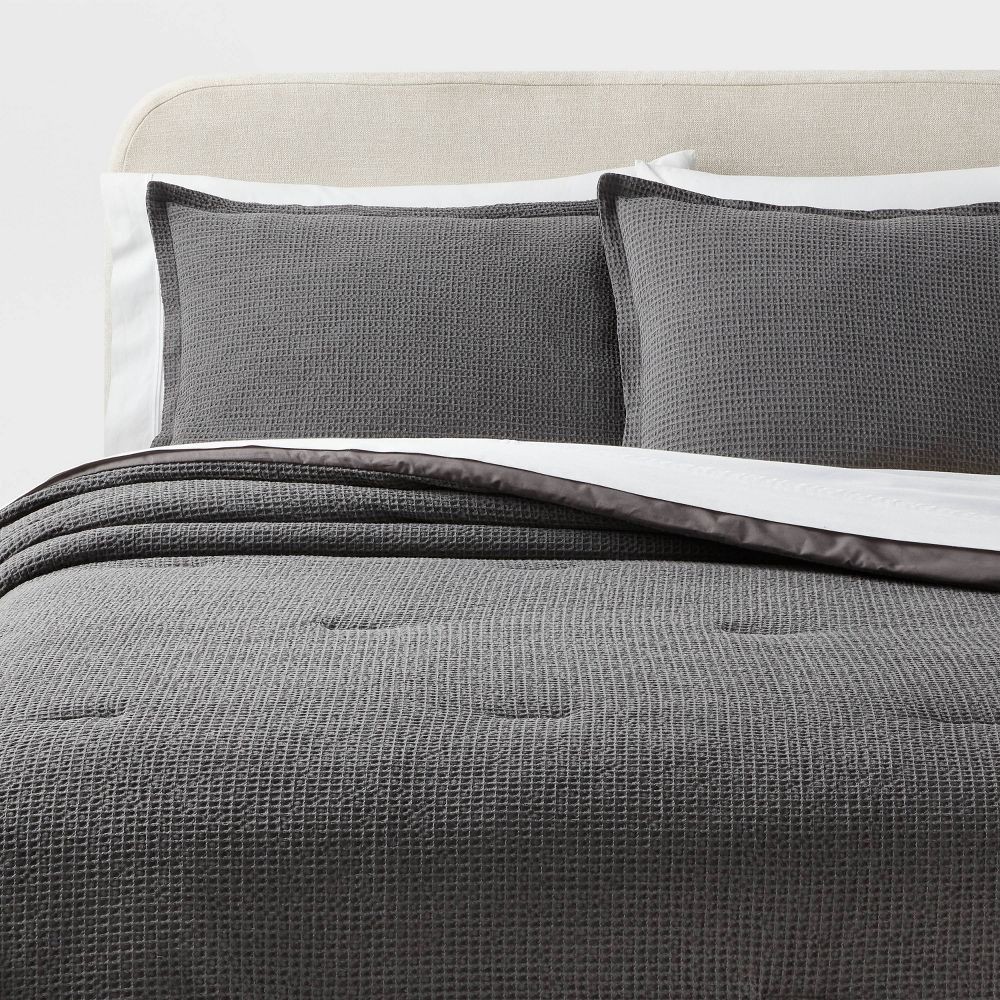 Washed Waffle Weave Comforter and Sham Set - Threshold gallery