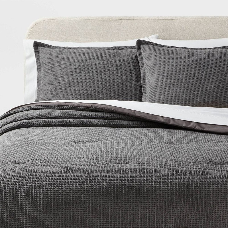 Washed Waffle Weave Comforter and Sham Set - Threshold gallery