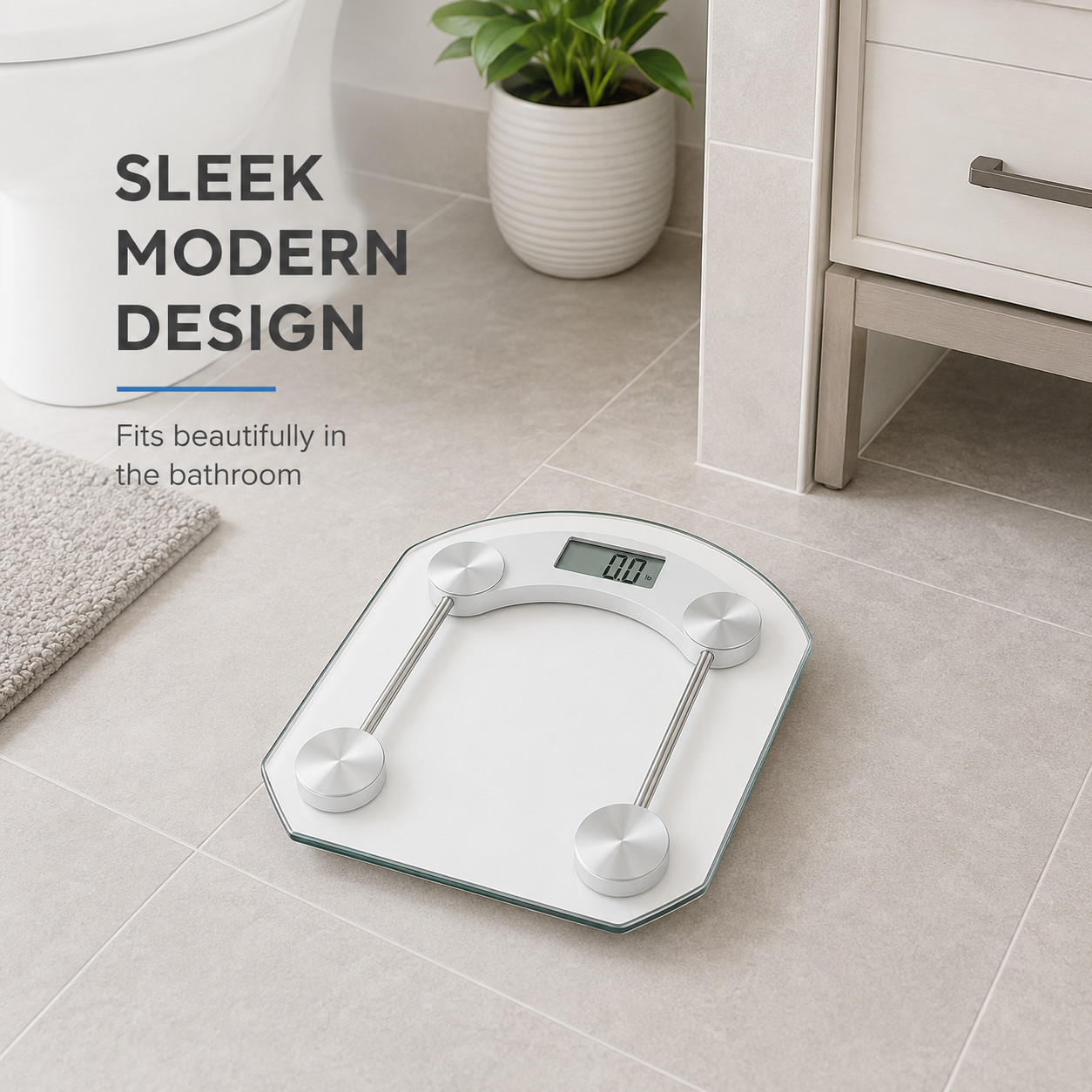 Glass Bathroom Weight Scale 396 lbs. Measures Both Pounds and Kilograms gallery