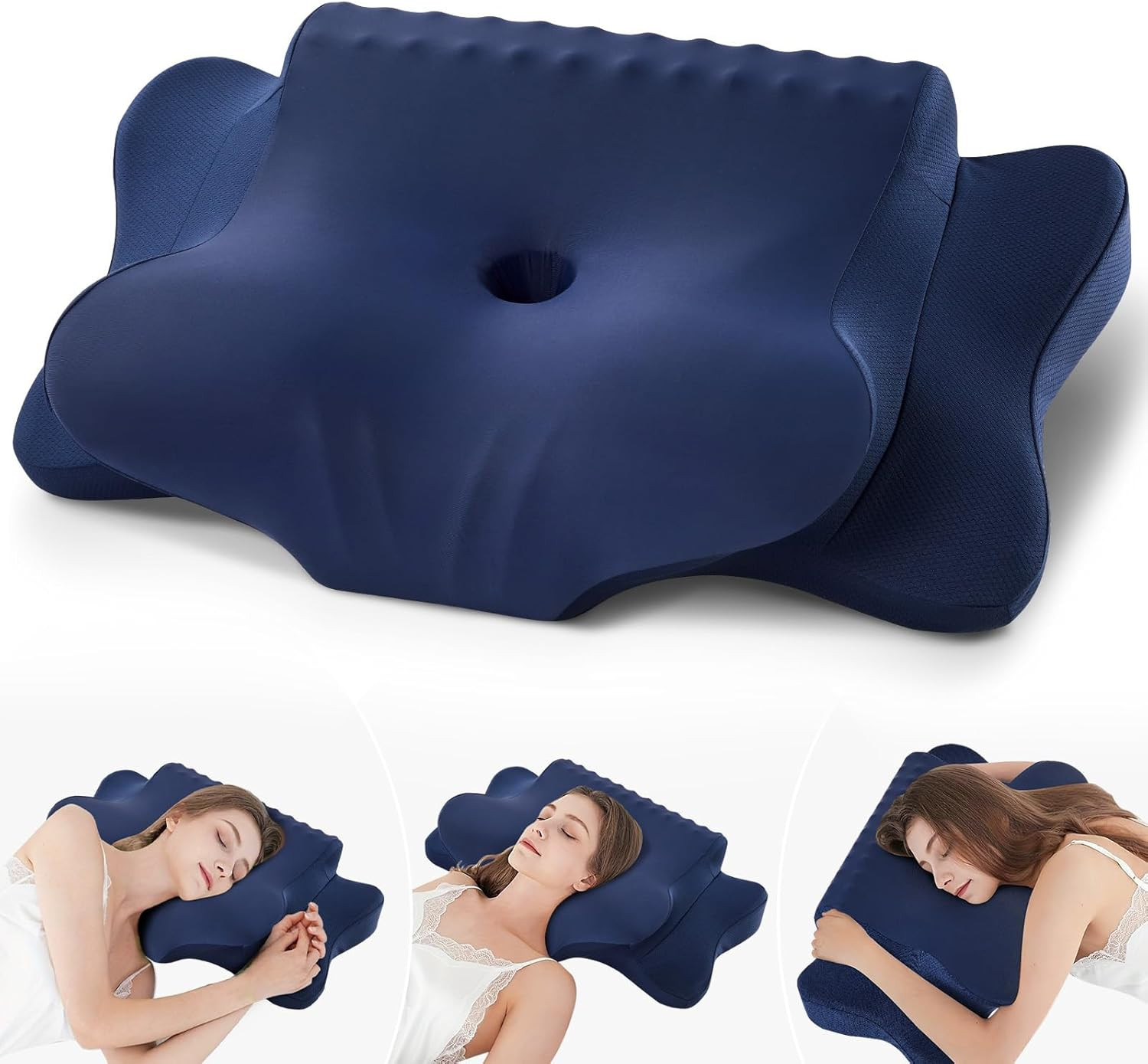 Cervical Pillow for Neck Pain Relief - Cooling Ergonomic Dual-Sided Orthopedic N gallery