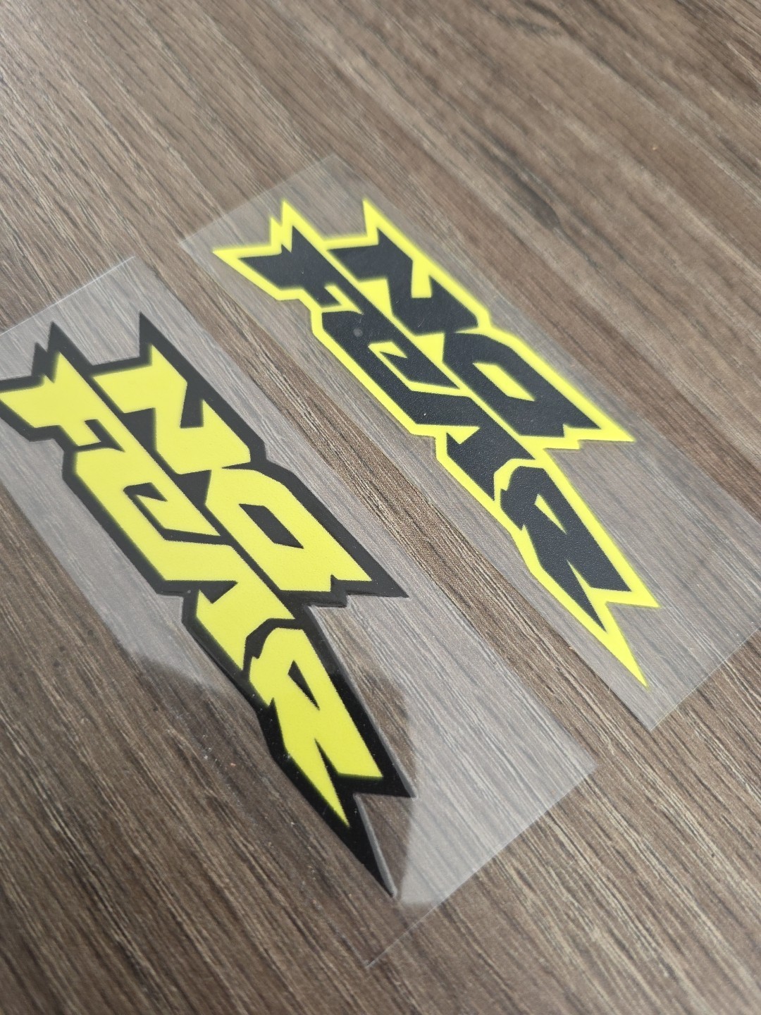 2X NO FEAR Yellow & Black Outlined Raised UVDTF DECAL STICKER Waterproof 4in gallery