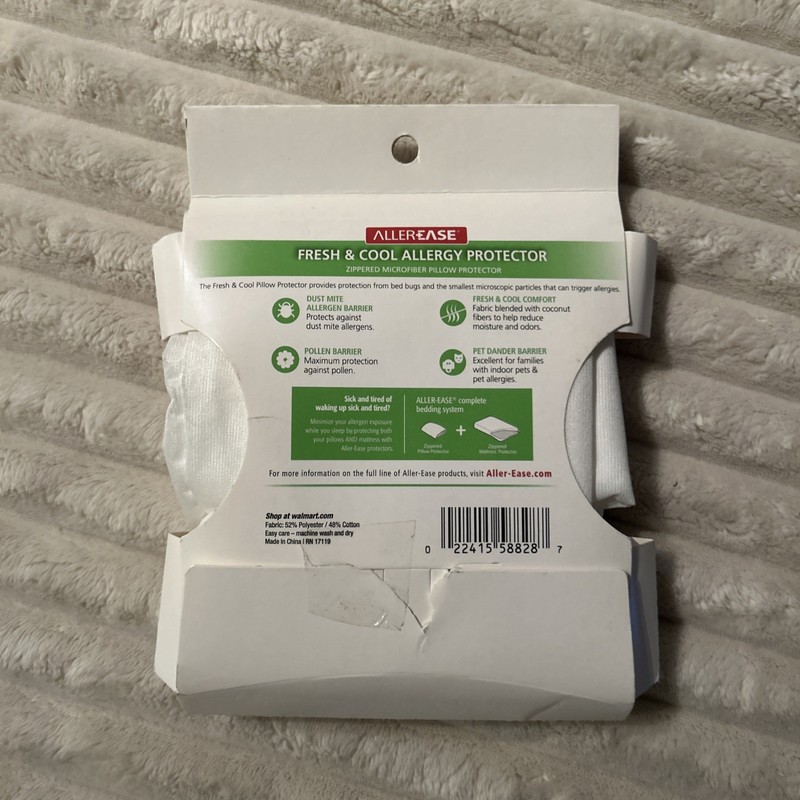 AllerEase Fesh & Cool Allergy Protector Queen size Zippered Pillow Protector gallery