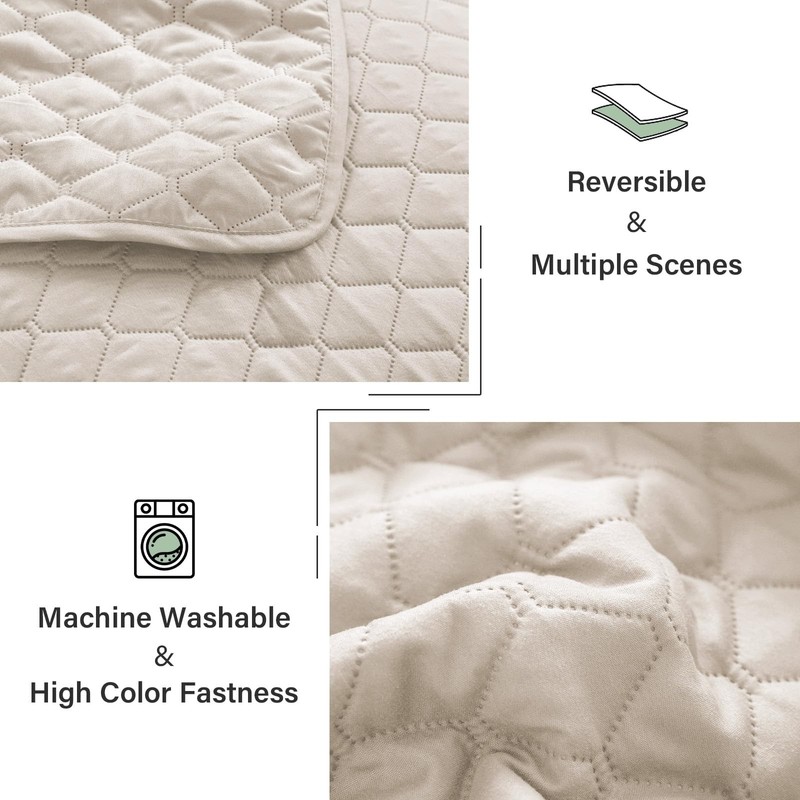 Reversible Full Queen Quilt Bedding Set with Pillow Shams, Lightweight Quilts... gallery