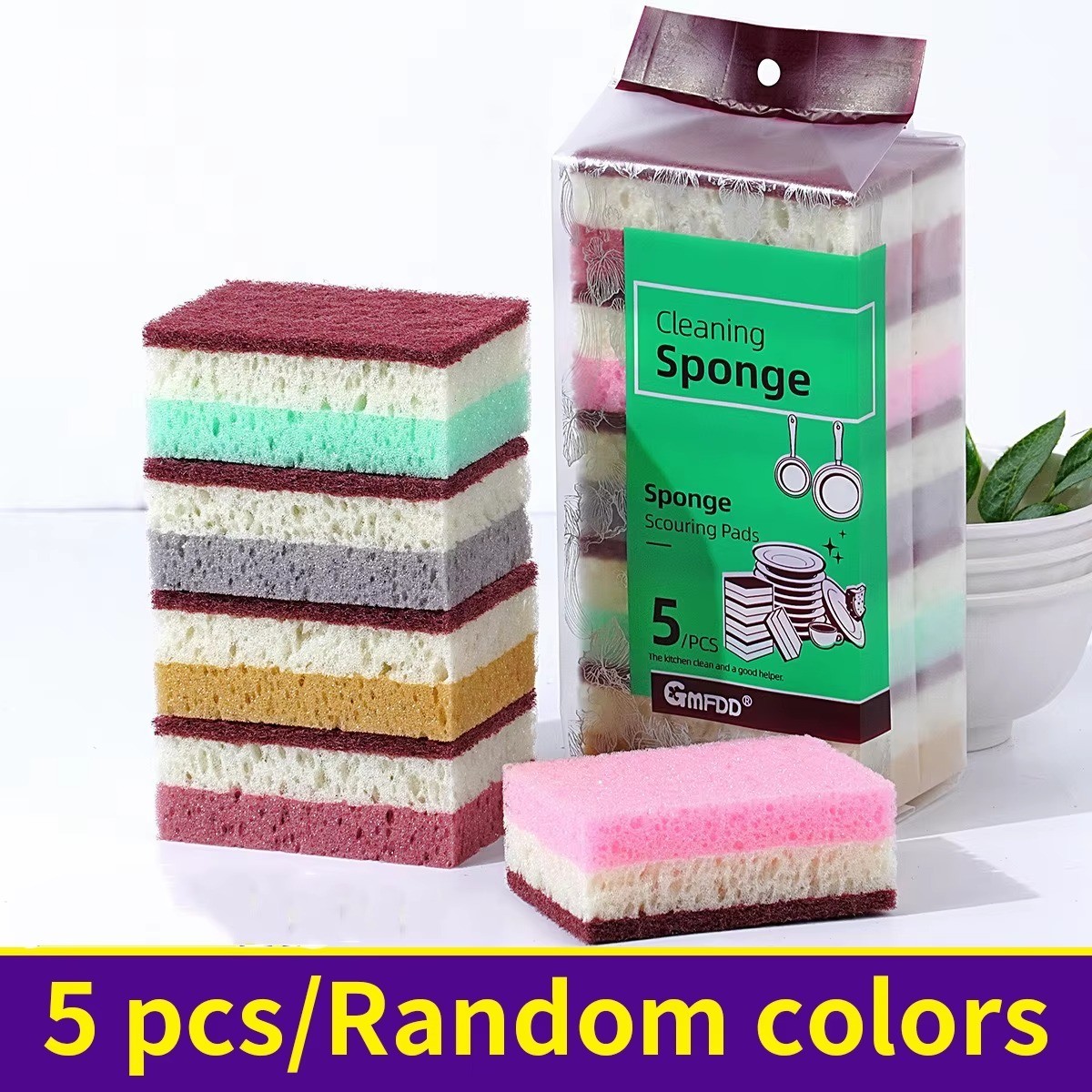 10pcs High Density Sponge Cleaning Cloth: Non-Greasy Dishwashing & Kitchen Tool gallery