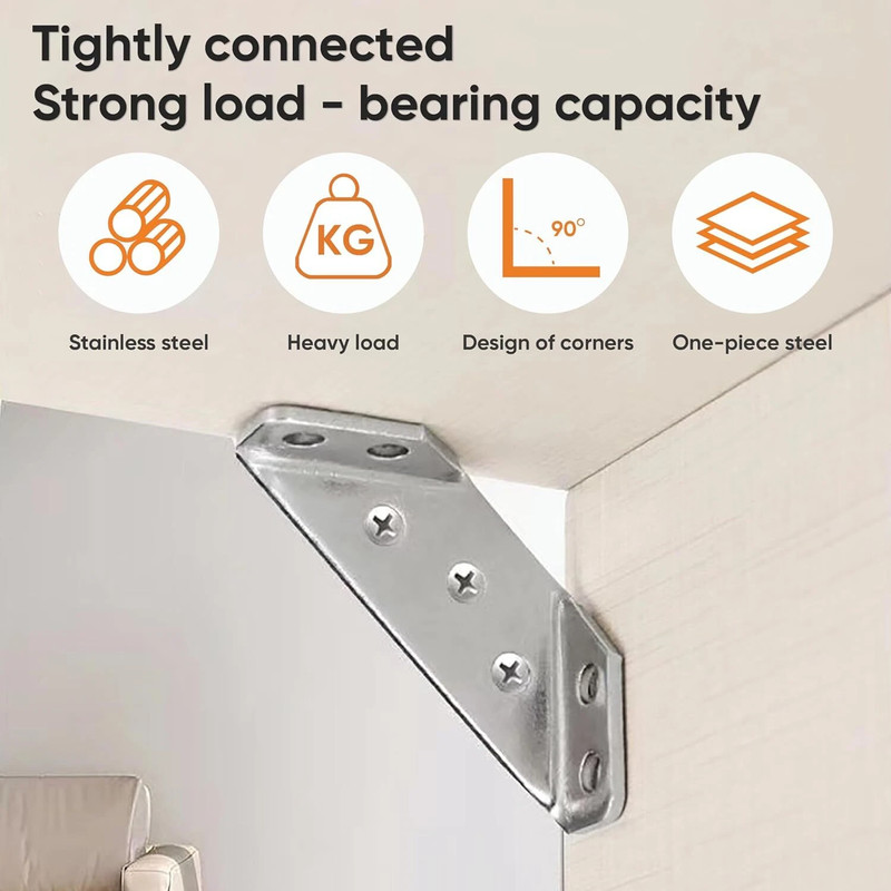 Lot Angle Corner Bracket Corner Brace Triangular Corner Connector For Furniture gallery