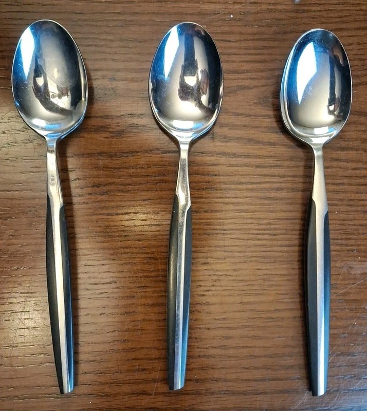 30pc Eldan Misc Stainless Flatware Brown Handle MCM Japan Serving Pieces gallery