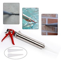 Mortar Grouting Gun Brick Pointing Tile Cement Applicator Tool 2 Nozzles Kit NEW