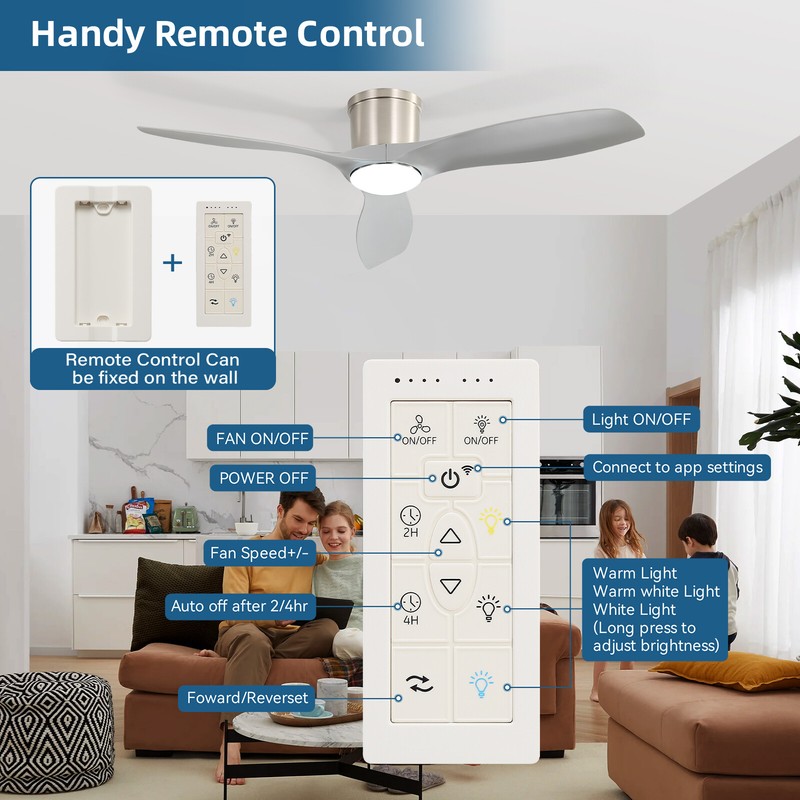 Sofucor Smart 52in Ceiling fan w/ Dimmable LED Voice/APP/Remote Control 6 Speed gallery