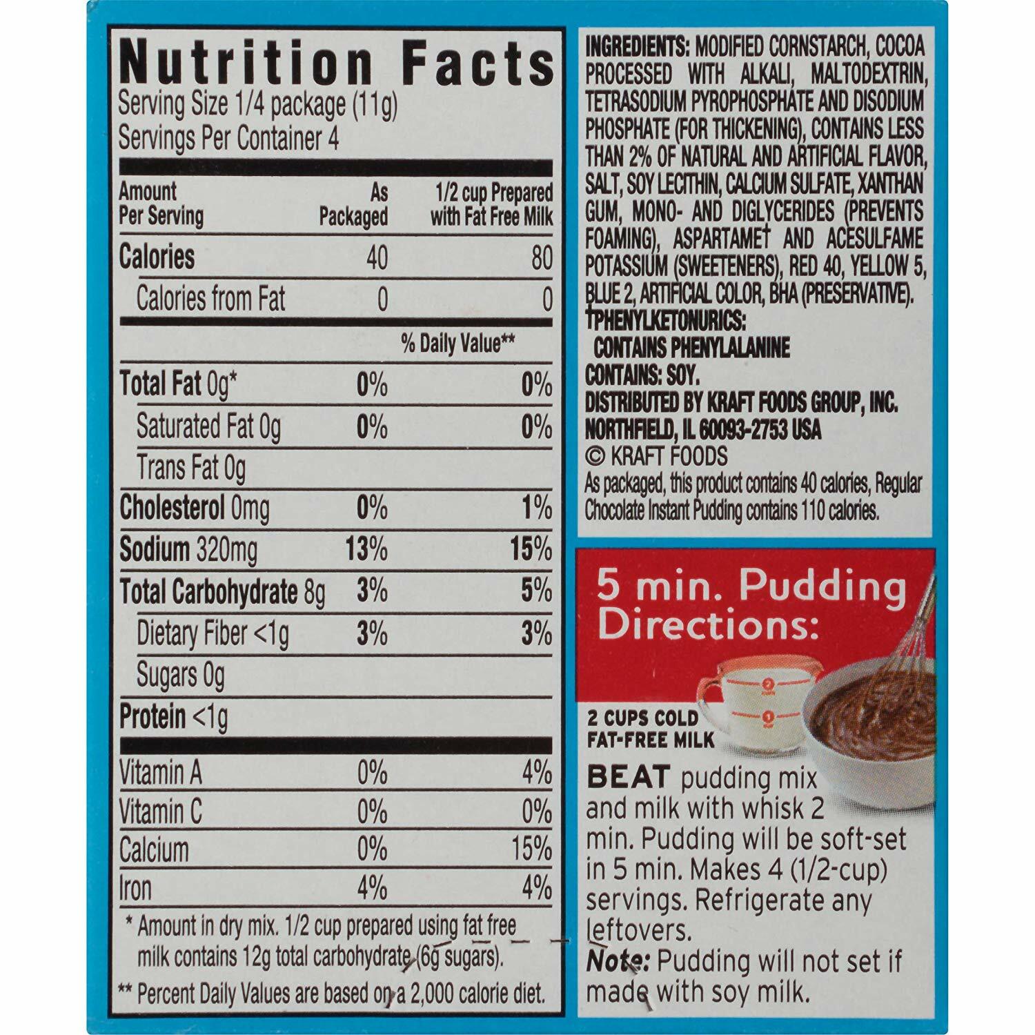 Jell-O Pudding & Pie Filling Sugar Free Chocolate Fudge - 1.4 Oz - Pack of 12 gallery