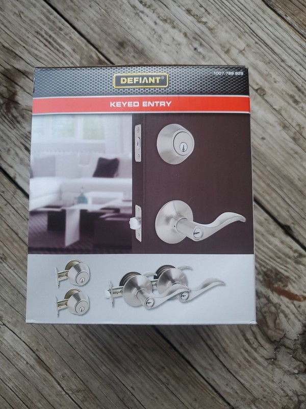 4 PACK Defiant Keyed Alike Entry 2 Deadbolts 2 Levers Set Naples Satin Nickel gallery