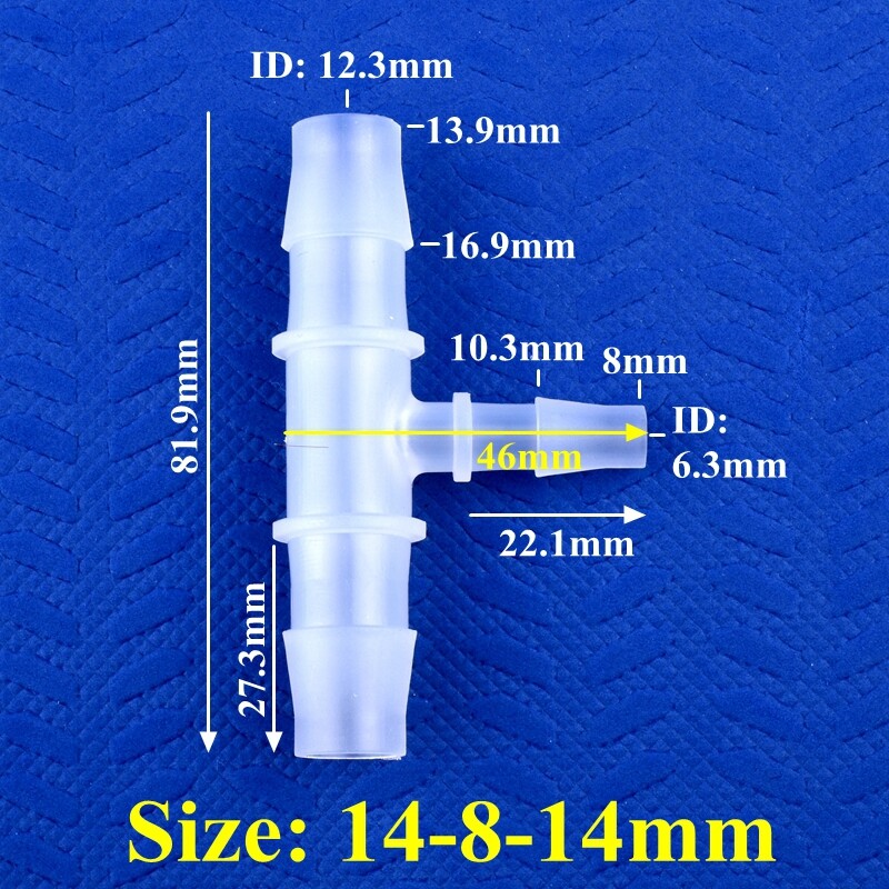 T Type Three Way Plastic Pagoda Reducing Connector Pipe Hose Joiner Tube Fitting gallery
