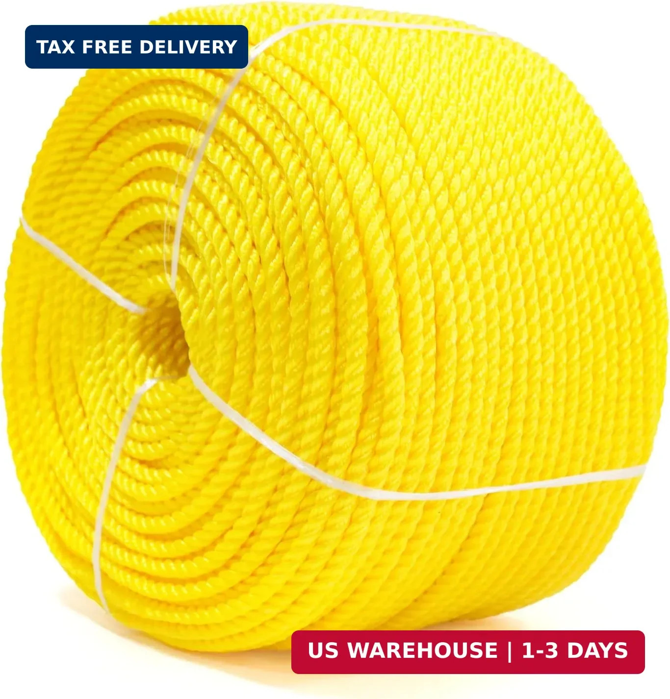 MERIANE Polypropylene Rope 3/8 inch 500ft, All Purpose Yellow Rope, Floating Lin gallery