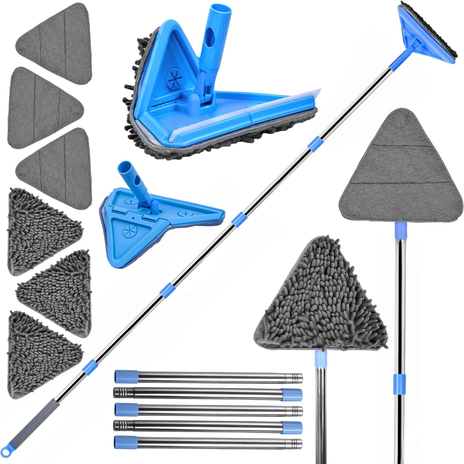 Wall Mop, 77 Inches Long Handle Wall Cleaner with Squeegee, 3-In-1 Wall Cleaner gallery