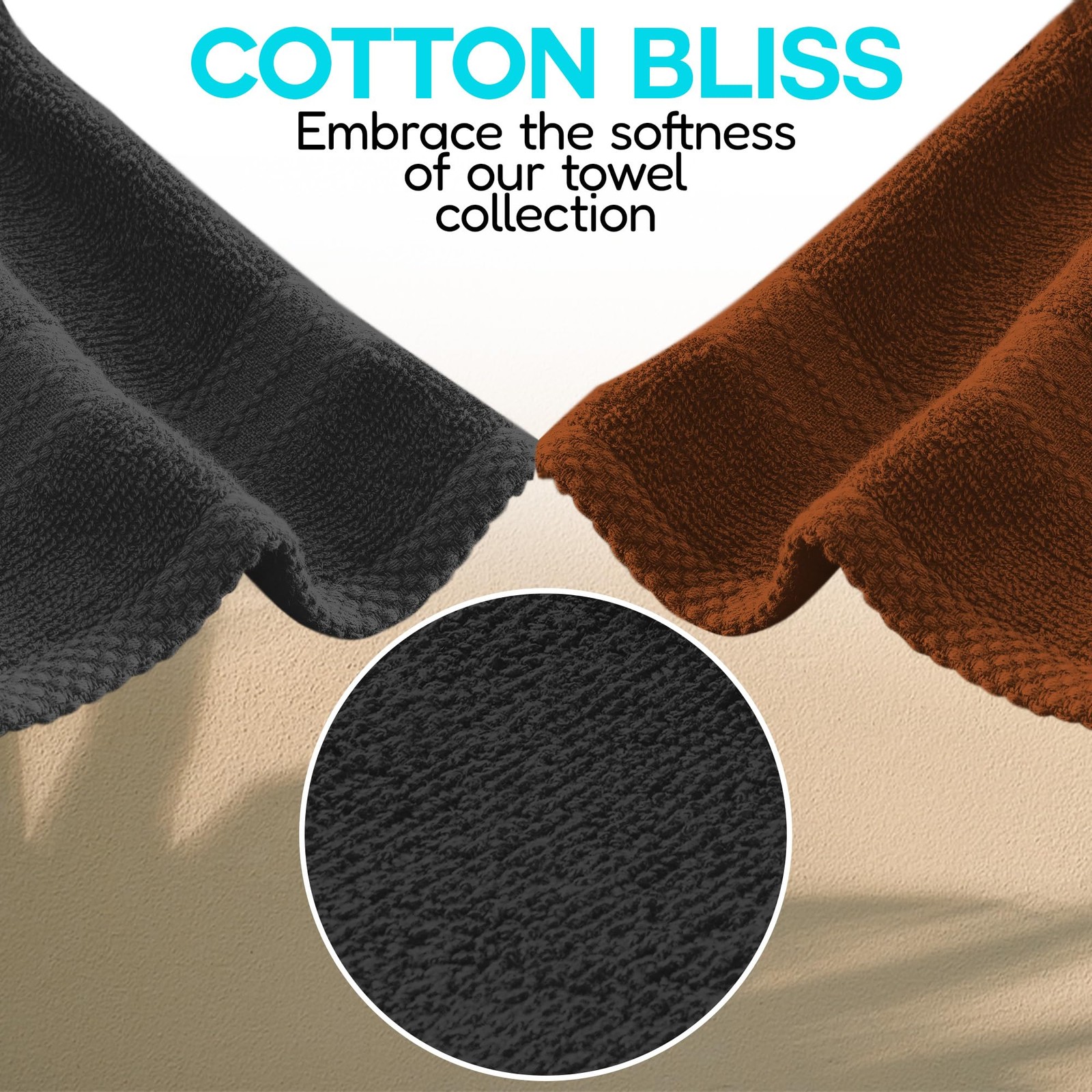QUBA LINEN 100% Cotton Hand Towel Set – Soft, 16 x 28 (Pack of 6), Multicolor gallery