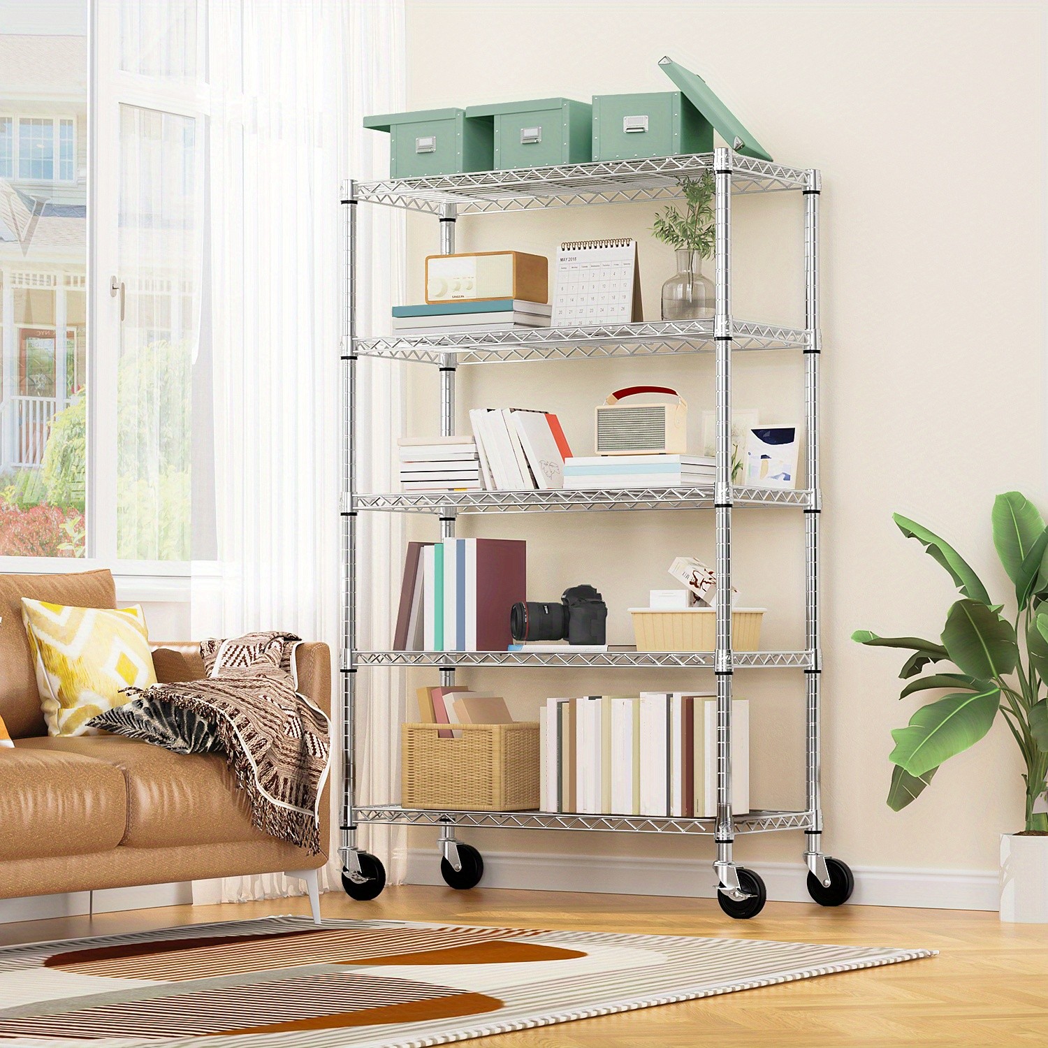 MZG[Heavy Duty Storage Shelving] 2000 LBS 5/ 4/3 Tier Heavy Duty Metal Wire Stor gallery