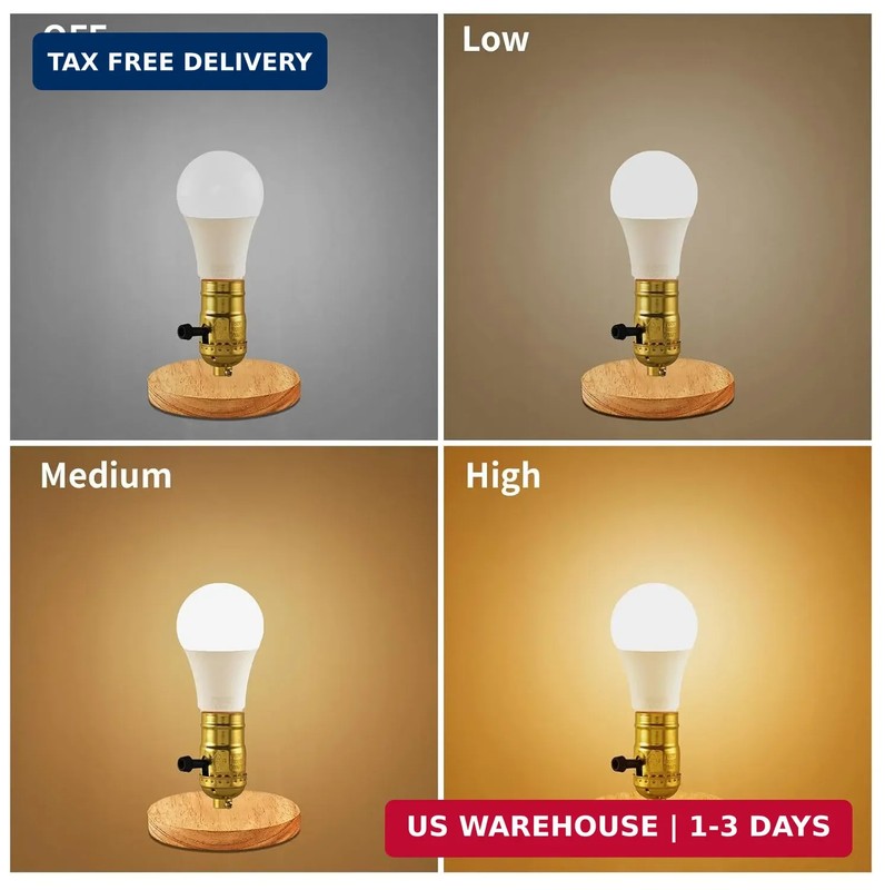 2 PCS E26 Lamp Socket Replacement Standard Base 3-Way Light Turn Knob FROM USA gallery