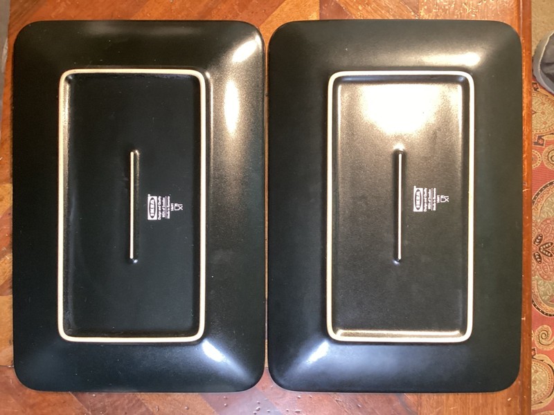 2x Ikea Dinera Rectangle Dinner Plates BLACK 11.5" x 7-7/8” Romania #18691 gallery